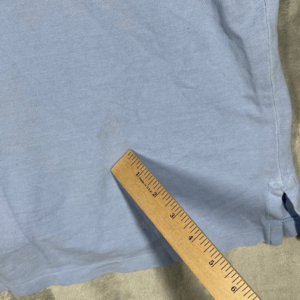 Polo Ralph Lauren Mens XL Featherweight Mesh Polo Shirt Light Blue Yellow Pony